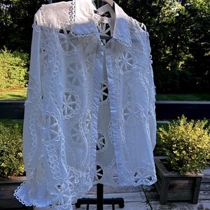 Vintage Tuttofashion eyelet shirt in white, like new